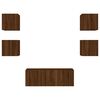 vidaXL 6 Piece TV Wall Units with LED Brown Oak Engineered Wood