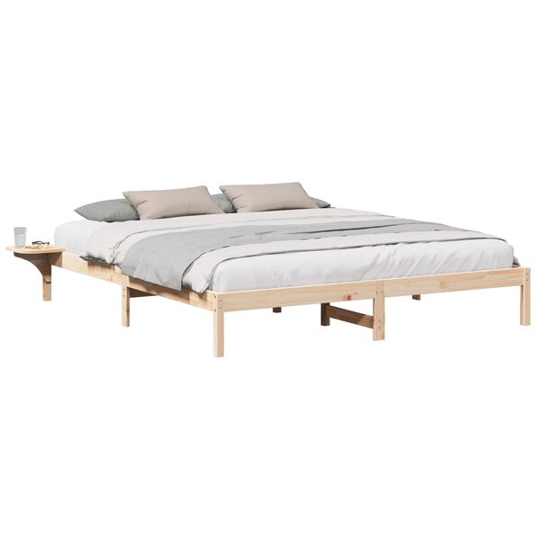 vidaXL Bed Frame Natural 180 x 200 cm Solid Pine Wood