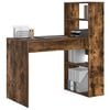 vidaXL Desk with Shelf Smoked Oak 113 x 54 x 120 cm Engineered Wood