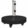 vidaXL Parasol Base 30kg Black Granite and Stainless Steel Round