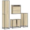 vidaXL 4 Piece Bathroom Furniture Set Sonoma Oak Engineered Wood