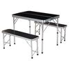 Redcliffs Foldable Camping Table Set with 2 Benches Black