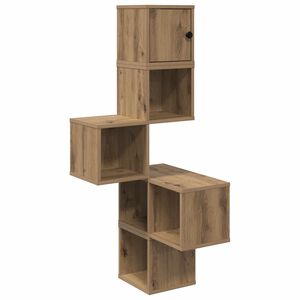 vidaXL Wall Corner Shelf Artisan Oak 48 x 48 x 120 cm Engineered Wood