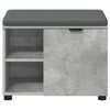 vidaXL Hall Bench with Cushion Plain Concrete Grey 60 x 38 x 46 cm