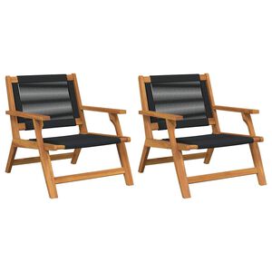 vidaXL Garden Furniture 2 pcs Black 67 x 76 x 73 cm Solid Acacia Wood