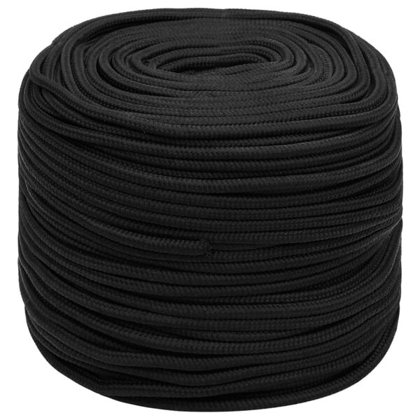 vidaXL Boat Rope Full Black 8 mm 250 m Polypropylene