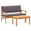 vidaXL Garden Sofa Set with Cushion 2 pcs Brown Solid Acacia wood
