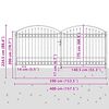 vidaXL Fence Gate with Lock Grey 401 x 224.5 cm Steel