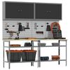 vidaXL Work Bench Set with Shelf with Storage 8 pcs Grey Steel