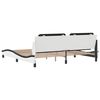 vidaXL Bed Frame without Mattress "Zadar" White and Black 200x200 cm Faux Leather