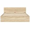 vidaXL Bed Frame with Headboard Sonoma 152 x 203 cm Engineered Wood