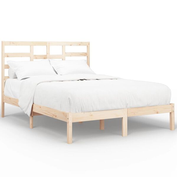 vidaXL Bed Frame without Mattress Solid Wood 135x190 cm Double Double