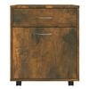 vidaXL Rolling Cabinet Smoked Oak 45x38x54 cm Engineered Wood