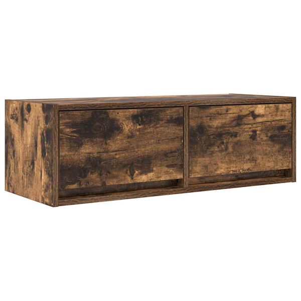 vidaXL TV Cabinet Smoked Oak 80x31x25.5 cm Engineered Wood