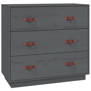 vidaXL Sideboard Grey 80x40x75 cm Solid Wood Pine
