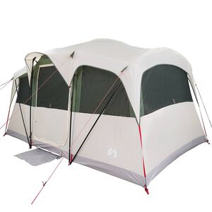 vidaXL Family Tent with Roof White and Green 435 x 255 x 216 cm