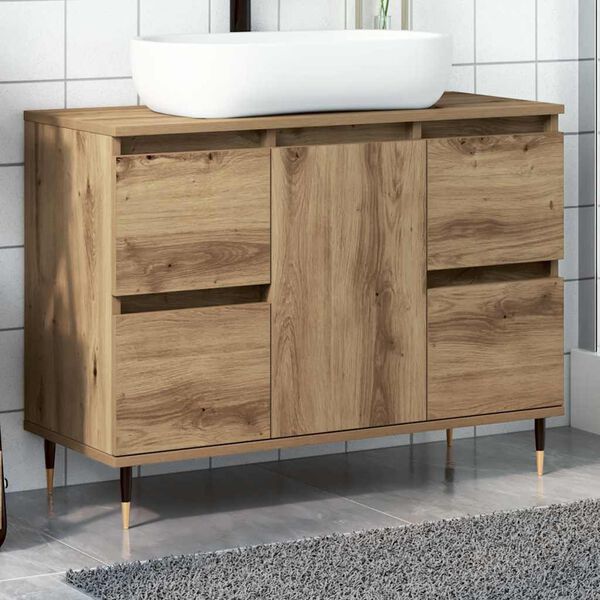 vidaXL Bathroom Cabinet Artisan Oak 80x33x60 cm Engineered Wood