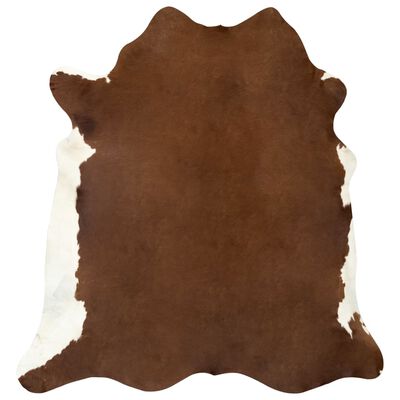 vidaXL Real Cow Hide Rug Brown and White 150x170 cm