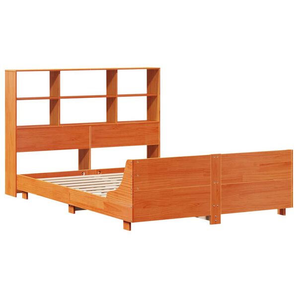 vidaXL Bed Frame without Mattress Wax Brown 150x200 cm King Size Solid Wood Pine