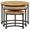 vidaXL Nesting Tables 3 pcs Solid Rough Wood Mango
