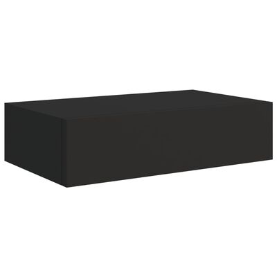 vidaXL Wall-mounted Drawer Shelf Black 40x23.5x10cm MDF