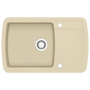 vidaXL Granite Kitchen Sink Single Basin Beige