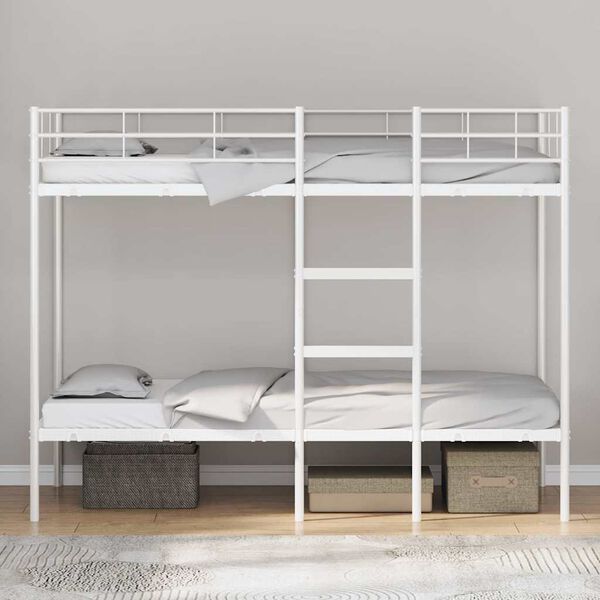 vidaXL Bunk Bed without Mattress White 100x190 cm Steel