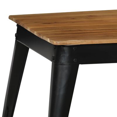 vidaXL Dining Table Solid Acacia Wood and Steel 75x75x76 cm