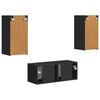 vidaXL TV Cabinet Set Wall-mounted 2 pcs Black Engineered Wood