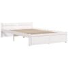 vidaXL Bed Frame without Mattress White Solid Wood 120x200 cm