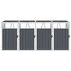 vidaXL Quadruple Garbage Bin Shed Grey 286x81x121 cm Steel