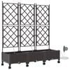 vidaXL Garden Planter with Irrigation&Wheels 3 pcs Brown PP