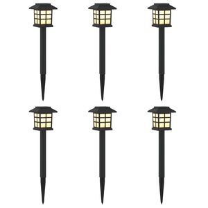vidaXL Outdoor Solar Lights with Ground Spike 6 pcs Warm White 38.5 cm