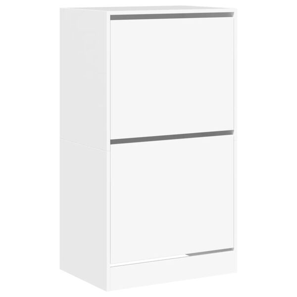 vidaXL Shoe Cabinet with 2 Flip-Drawers White 60x42x108 cm