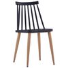 vidaXL Dining Chairs 2 pcs Black Plastic