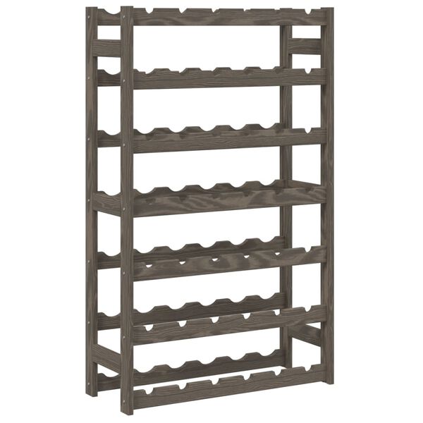 vidaXL Wine Rack for 42 Bottles Grey Solid Wood Pine