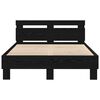 vidaXL Bed Frame with LED Black Oak 120 x 190 cm Engineered Wood