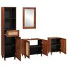 vidaXL Bathroom Cabinet 4 pcs Brown and Black Solid Mango Wood