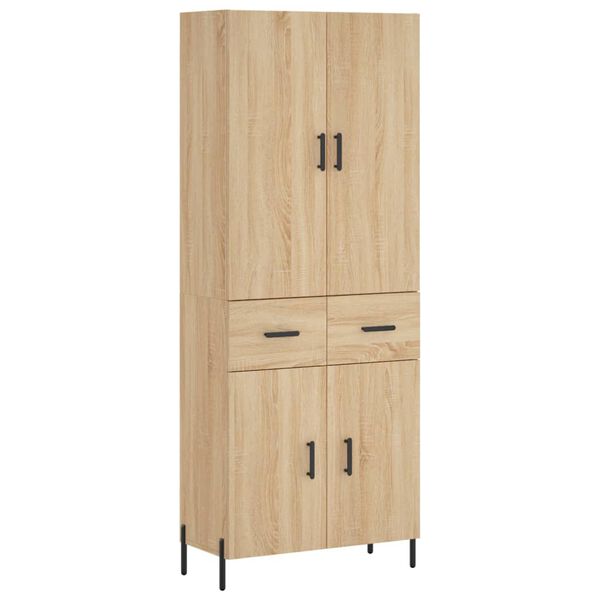 vidaXL Highboard Sonoma Oak 69.5x34x180 cm Engineered Wood