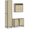 vidaXL 3 Piece Bathroom Furniture Set Sonoma Oak Engineered Wood