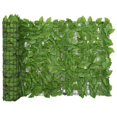 vidaXL Balcony Screen with Green Leaves 500x75 cm