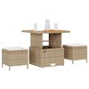 vidaXL Garden Dining Set Beige Poly rattan