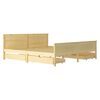 vidaXL Bed Frame without Mattress with 4 Drawers Solid Wood 180x200 cm Super King