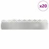 vidaXL Lawn Edgings 20 pcs Silver 103 x 0.05 x 22 cm Galvanised Steel