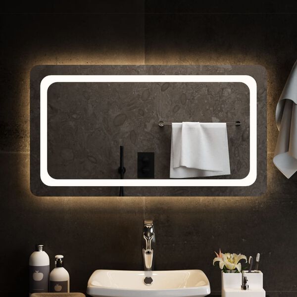 vidaXL LED Bathroom Mirror 90x50 cm