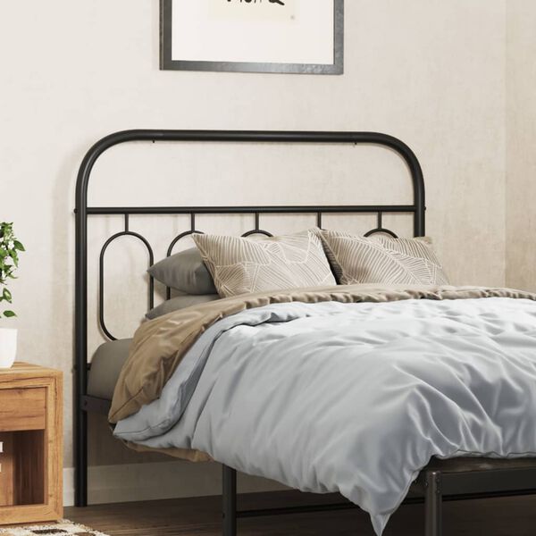vidaXL Metal Headboard Black 107 cm