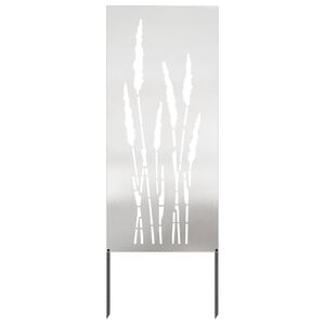 vidaXL Garden Privacy Screen Floral Silver 50 x 140 cm Stainless steel