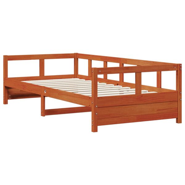 vidaXL Daybed without Mattress Wax Brown 90x200 cm Solid Wood Pine