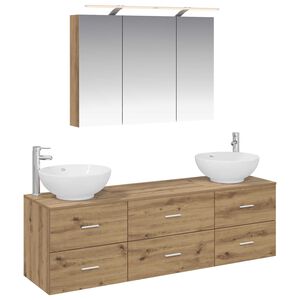 vidaXL Bathroom Furniture Set 4 pcs Artisan Oak