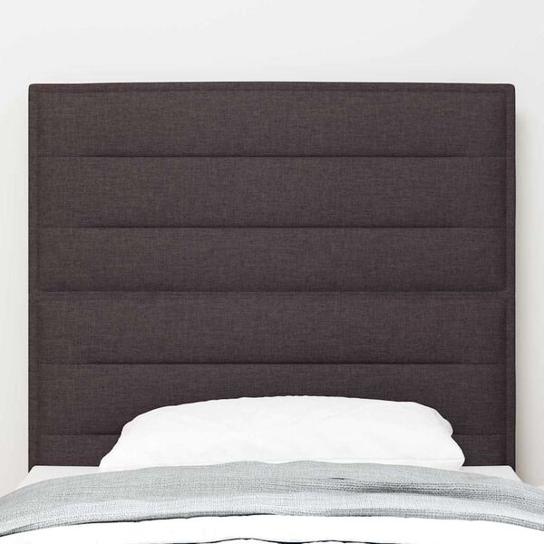 vidaXL LED Headboard with LED Strip Lights Dark Brown 80 cm Polyester